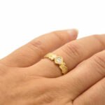 Solitaire or diamant texturé