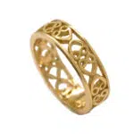 Anneau alliance cœurs or jaune 18K templier ajouré