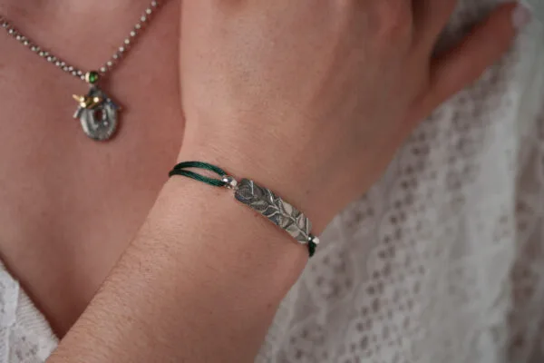 Bracelet argent 925 feuillage peuplier joaillier Taillandier