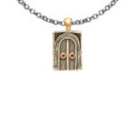 Pendentif porte argent et or