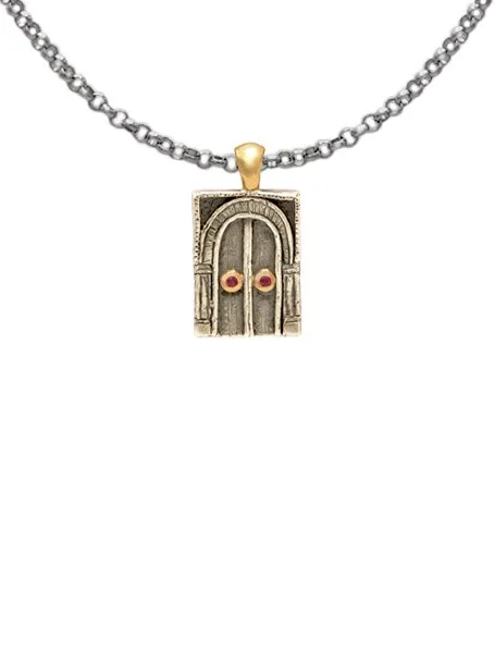 Pendentif porte argent et or