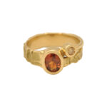 Bague-ecorce-saphir-orange-diamant