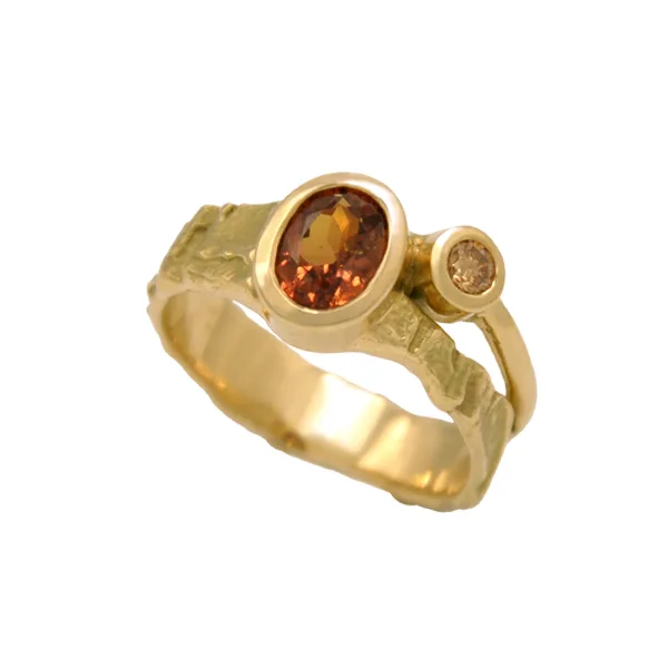 Bague-ecorce-saphir-orange-diamant