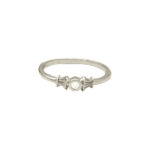 Bague or blanc 18K feston diamant