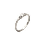 Bague or blanc 18K feston diamant