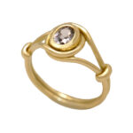 Bague saphir mauve or jaune 18K- Iroise