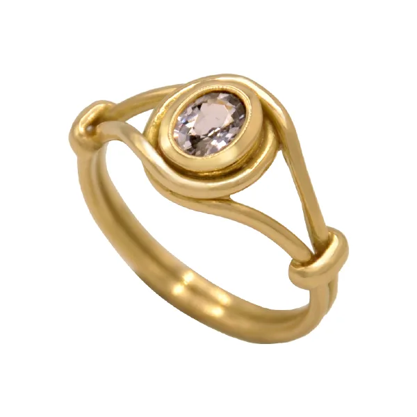 Bague saphir mauve or jaune 18K- Iroise