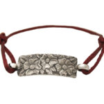 Bracelet fleur rose en argent