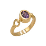 Bague saphir violet or jaune