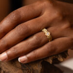 Solitaire en or jaune 18K