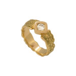 Solitaire en or jaune 18K