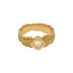 Solitaire en or jaune 18K