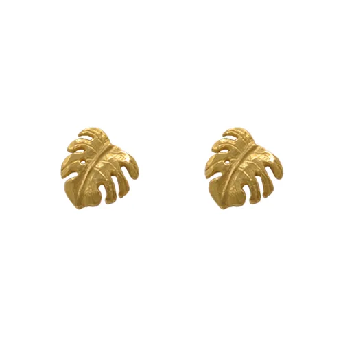 Boucles d’oreilles feuille de monstera