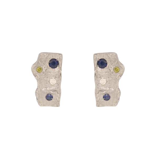 Boucles d’oreilles écorce rectangulaires