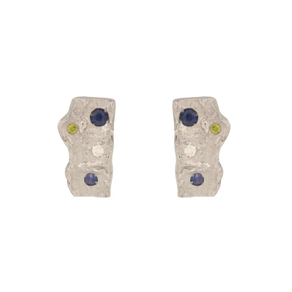 Boucles d’oreilles écorce rectangulaires