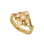 Bague entourage or et diamants
