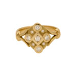 Bague entourage or et diamants