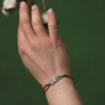 Bracelet cordon argent 925 feuillage ginkgo joaillerie taillandier