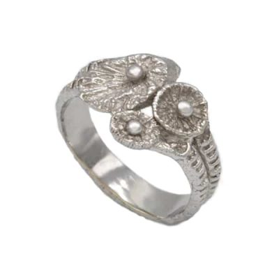 Bague corail fossile