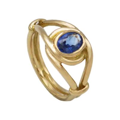 Bague or saphirs bleu Ceylan