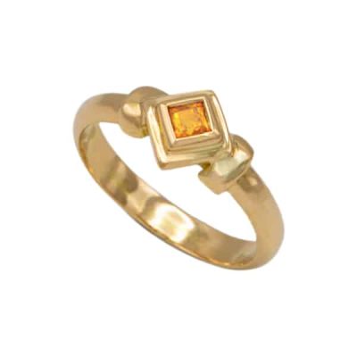 Bague saphir orange