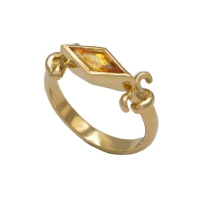 Bague saphir orange