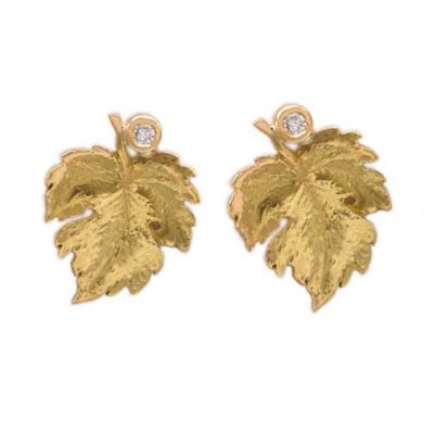 Boucles d'oreilles feuilles de vigne