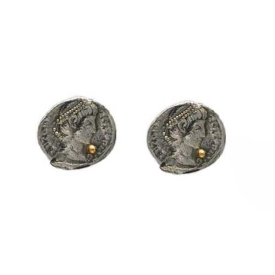 Boucles d'oreilles pièce grecque