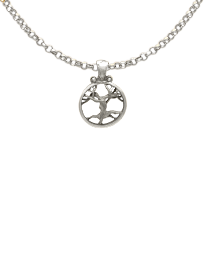 Pendentif arbre de vie or blanc