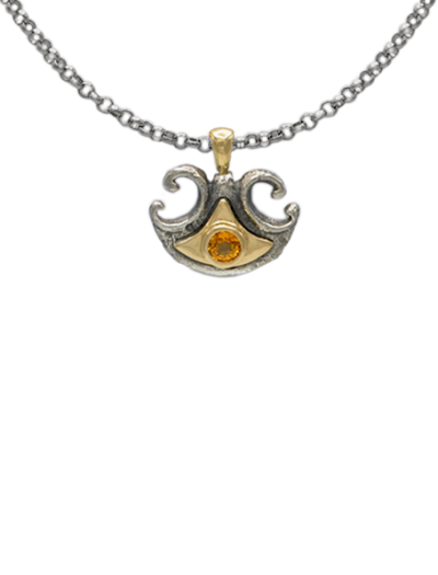 Pendentif-pelta-argent-or-saphir-orange-Taillandier-joaillier2