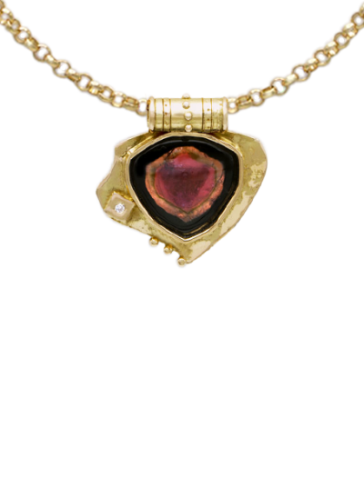 Pendentif tourmaline tranche