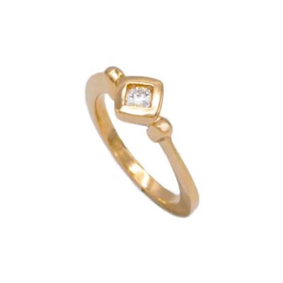 Solitaire or jaune et diamant